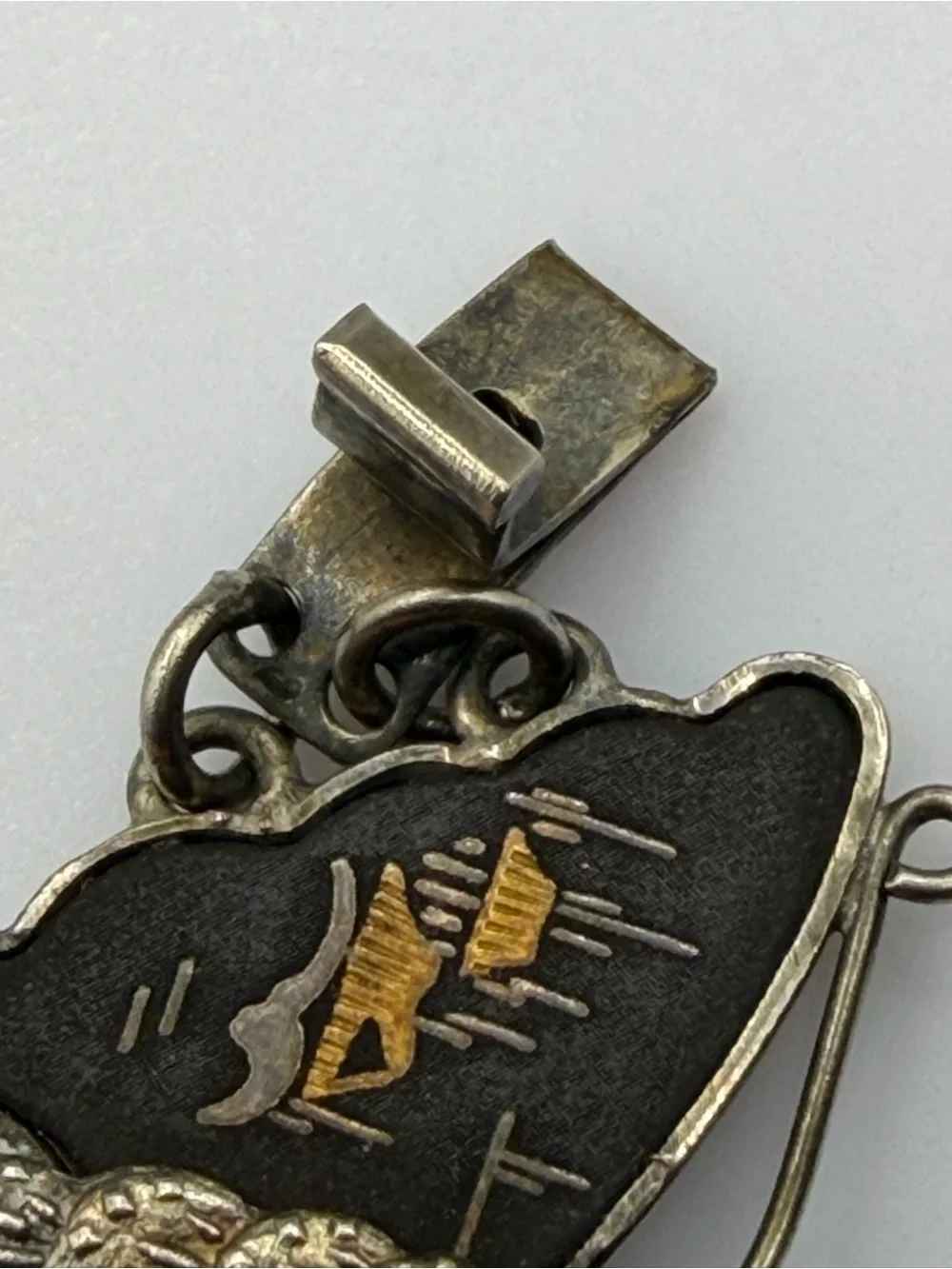 Vintage Japanese Damascene Butterfly Link Bracelet - Gold & Silver Inlay